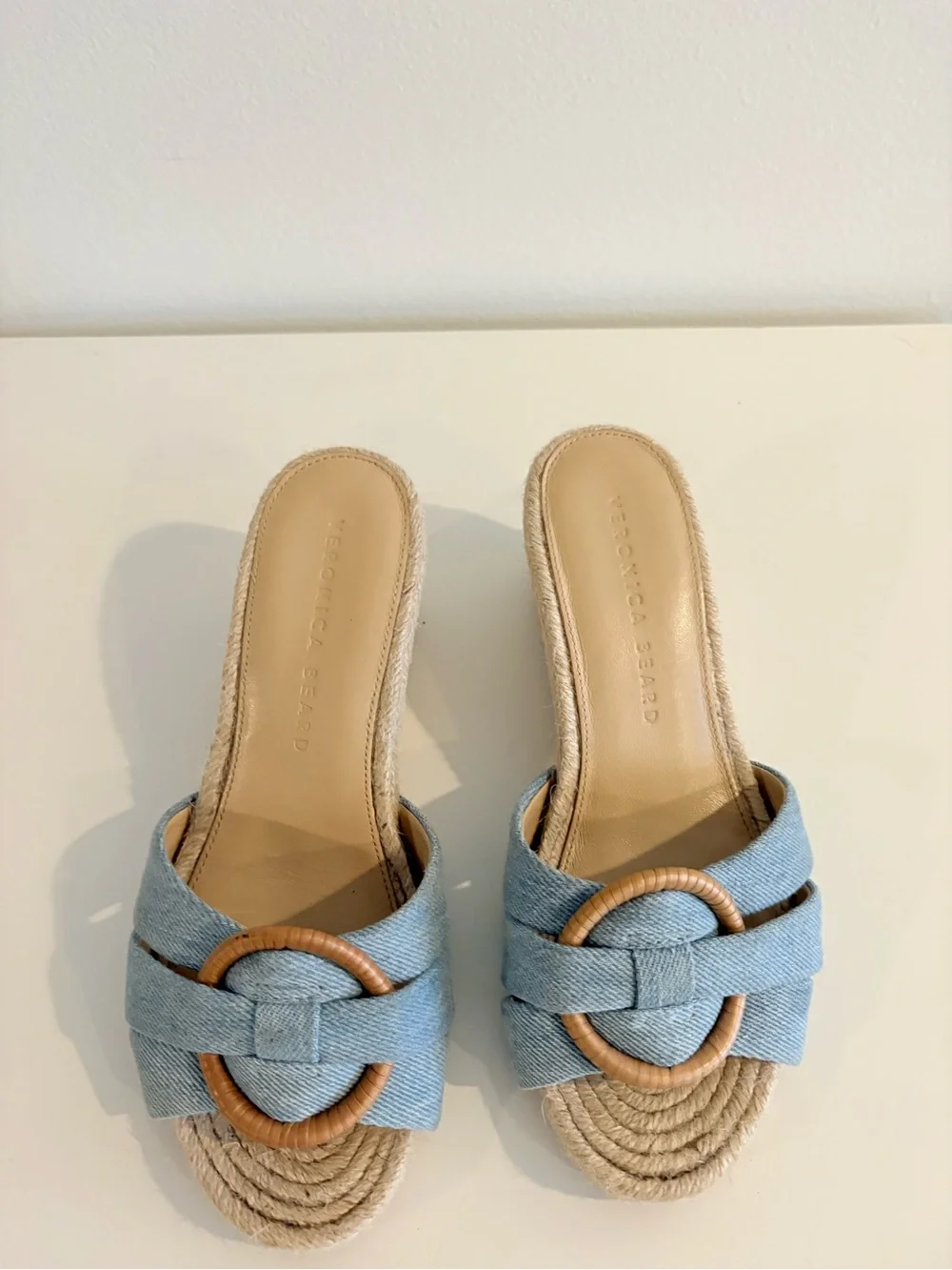 Veronica Beard || Ivy Woven Wedge Espadrille Sandals Denim Blue 5